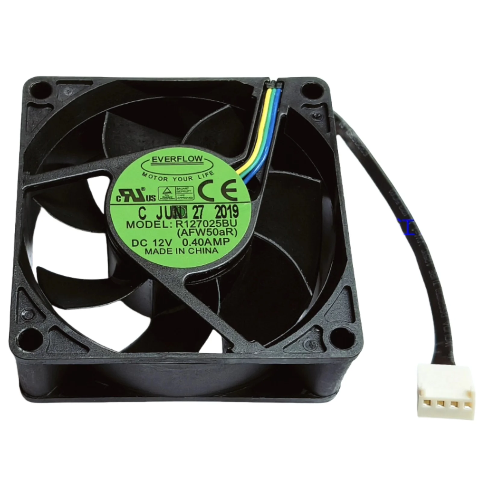 

for EVERFLOW R127025BU 7025 7CM DC 12V Dual Ball Bearing PWM Cooling Fan, 5500RPM High Speed