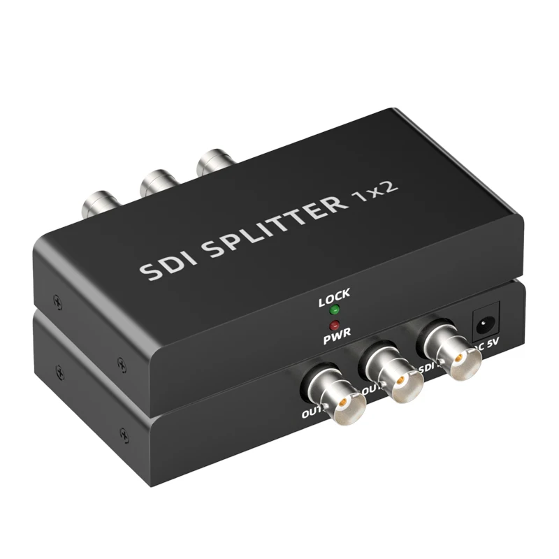 QiRT SDI Splitter 1x2 SD-SDI HD-SDI 3G-SDI SDI Splitter 1 In 2 Out Repeater Extender with Power Adapter