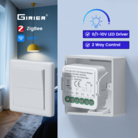 GIRIER Tuya ZigBee Dimmer Switch Module Neutral Wire Required WiFi Smart DIY Breaker Relay for DC0-10V Light Driver Works Alexa