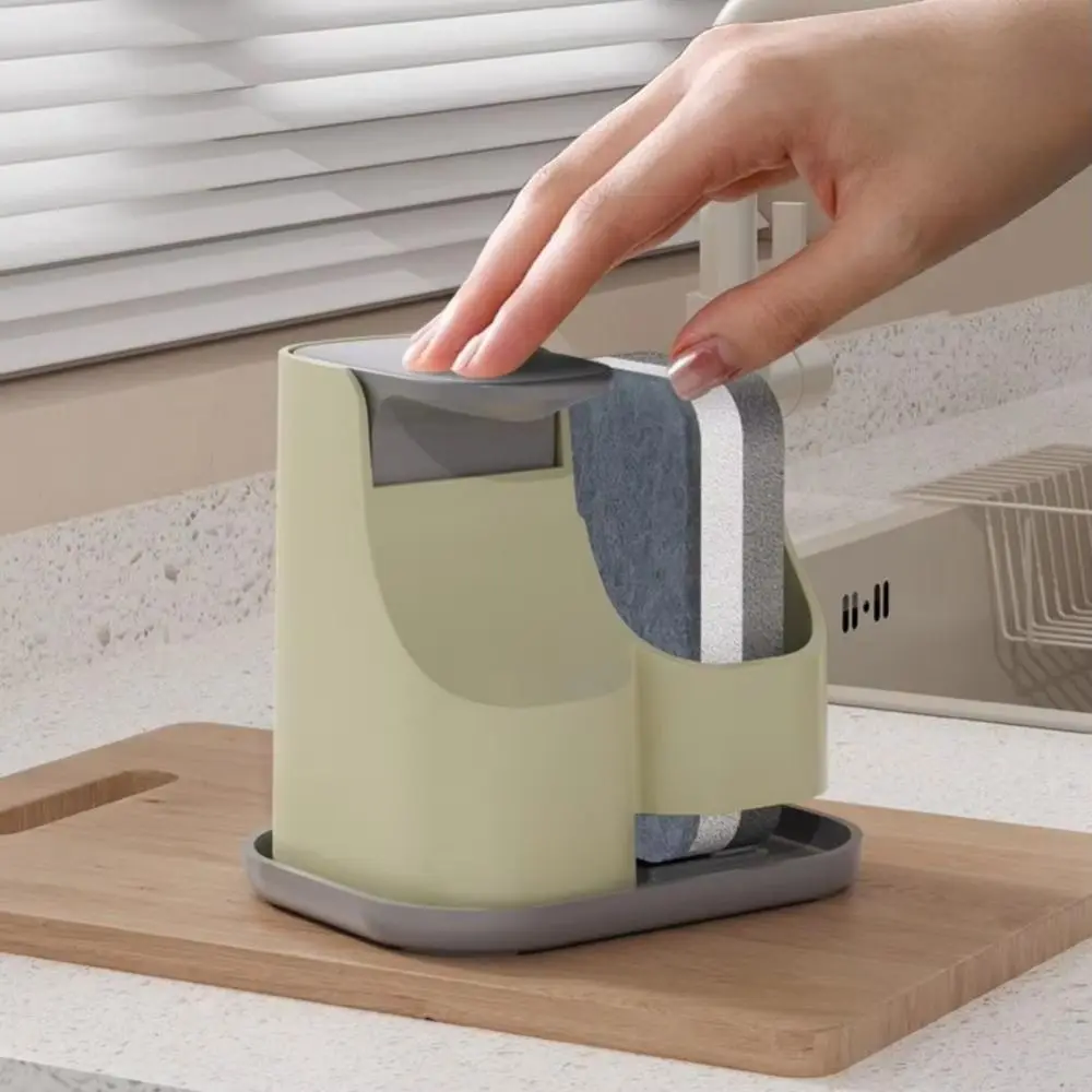 

2-in-1 Hand Soap Dispenser with Sponge Wipe Hand Soap Pump Manual Press Soap Box Refillable Press Type Dual Soap Dispenser
