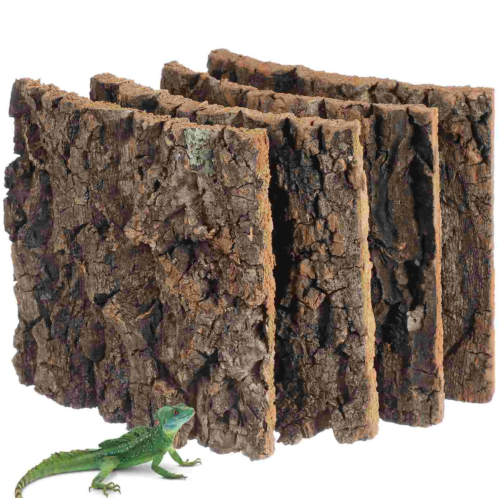 

4 Pcs Fish Tank Decoration Cork Bark for Reptiles Enclosure Background Flats Lizard Aquarium Decorations Dragon