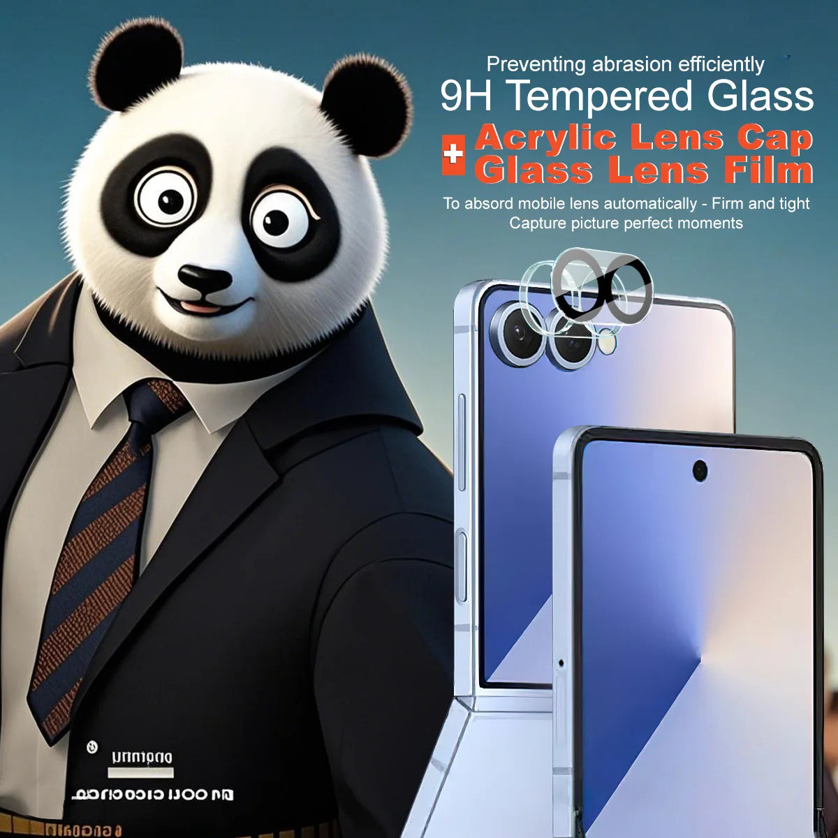 فيلم عدسة زجاجية للعين السوداء من IMAK لهاتف Samsung Galaxy Z Flip 7 Flip7 FE 5G