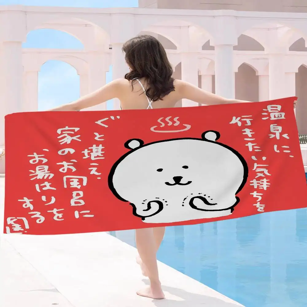 vintage cartoon J-joke bear Microfiber Blanket Quick Drying Beach Towels Oversized Printing Super Absorbent Pool Towel Blanket