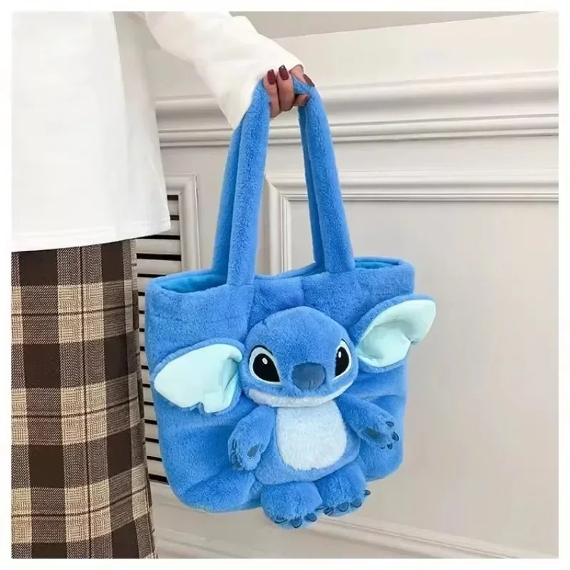 ··Disney Stitch Strawberry Bear Handbag  Moderate Cute Cartoon Plush Shoulder Bag Sweet and Stylish Girl Backpack Festival Gift