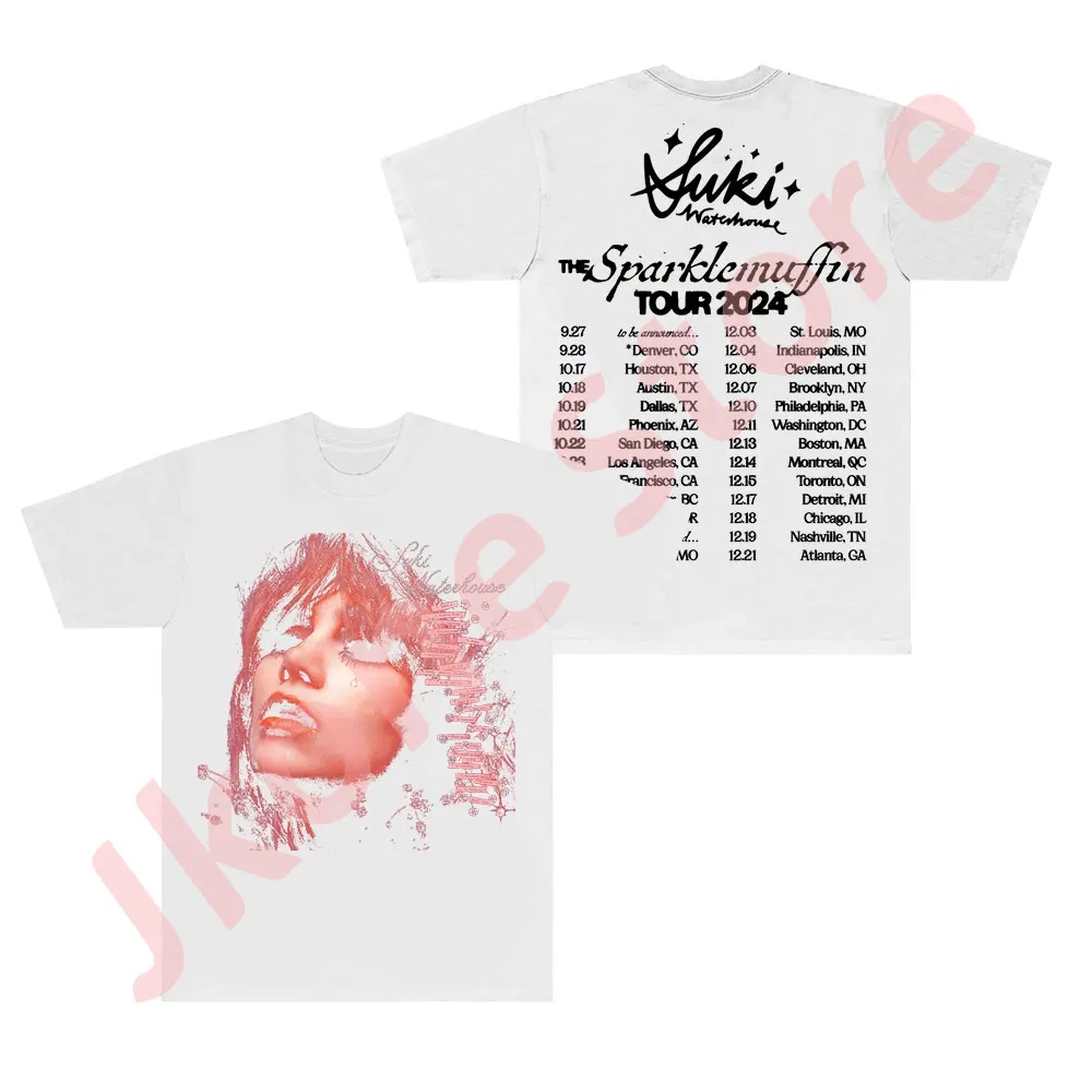 Suki Waterhouse Vintage Tee The Sparklemuffin Tour 2024 Merch T-Shirts Cosplay Women Men Fashion Short Sleeve Tee