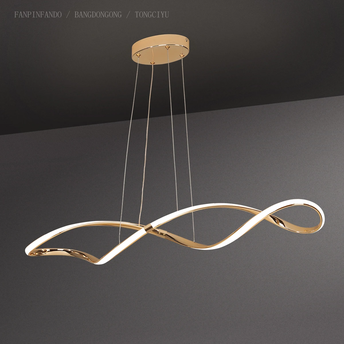 100cm Modern Chandelier with Remote, Dimmable LED Pendant Light, Adjustable Height Ceiling Lamp for Kitchen Island&Dining Room