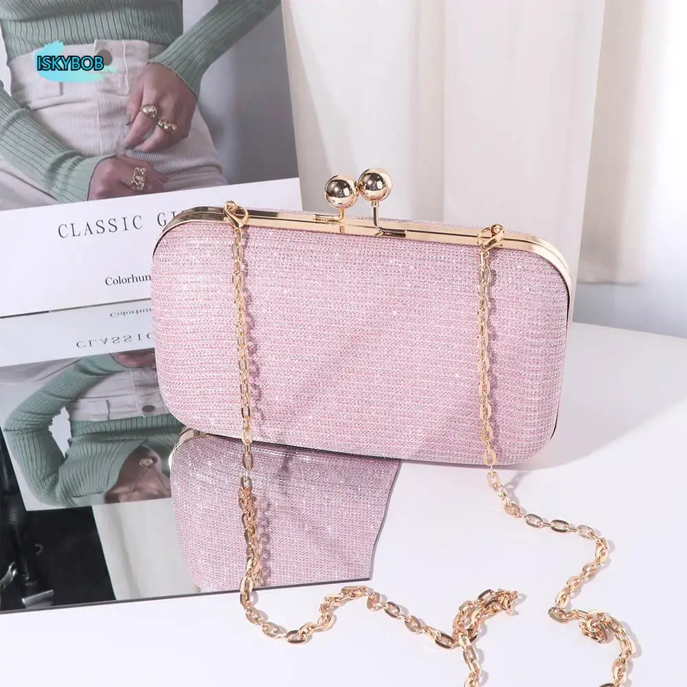 

Повседневная блестящая вечерняя банкетная сумка со стразами, большая вместительная коробка, сумка на плечо, сумка на запястье, женский клатч, свадебный