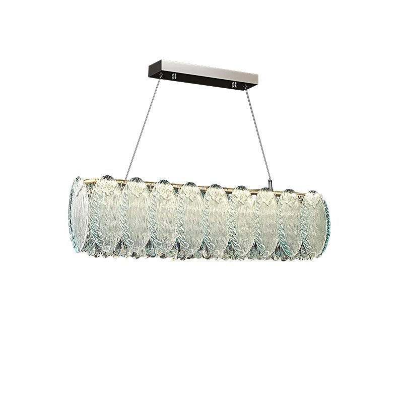 for Dining Room Living Room Decor 2026 Post-modern Glass Crystal Pendant Light Luxury Home-appliance Blue Ceiling Pendant Lamp