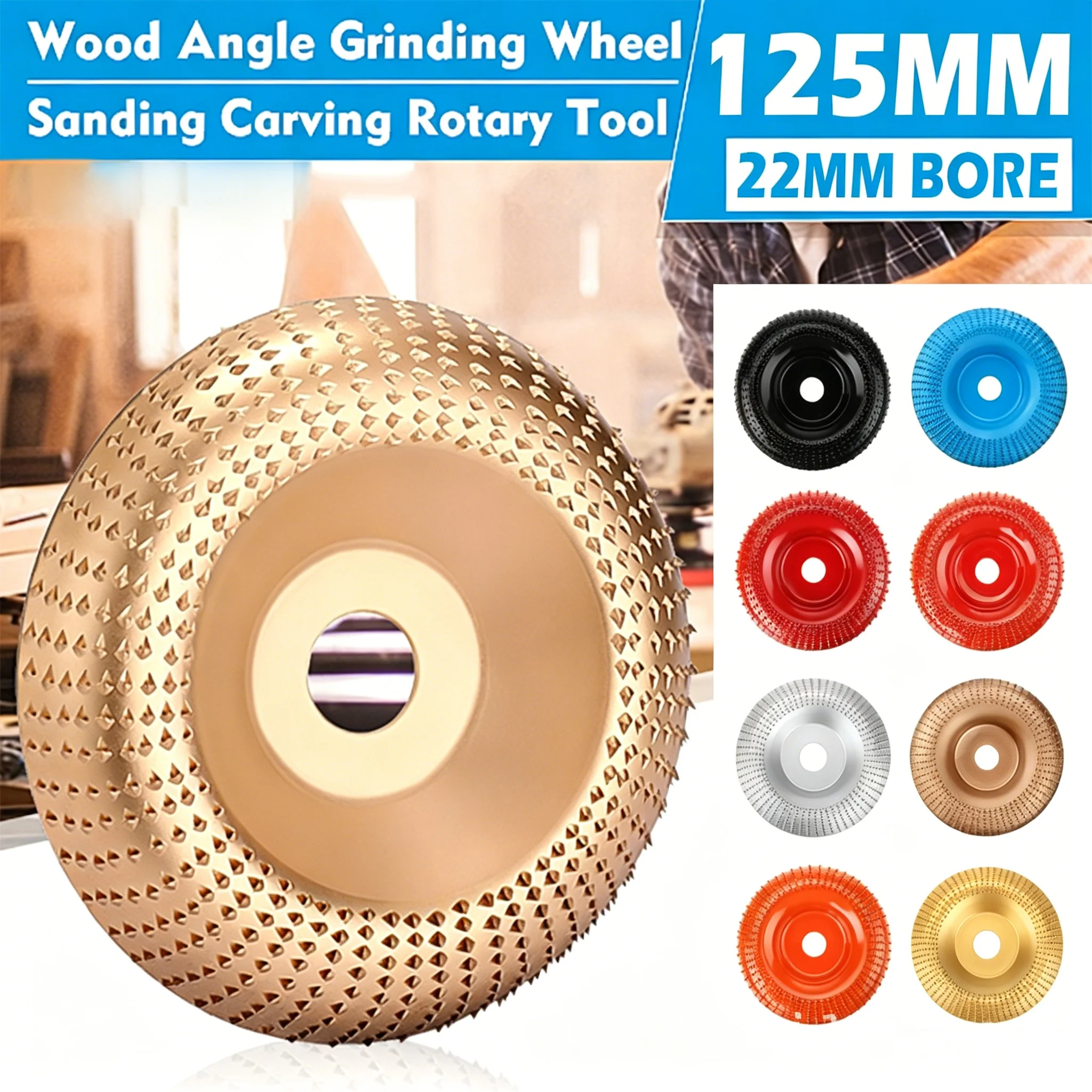 125mm Plane Bevel Angle Grinding Wheel Woods Polishing Wheel Wood Carving Sanding Tool Abrasive Disc Tools for Angle Grinder