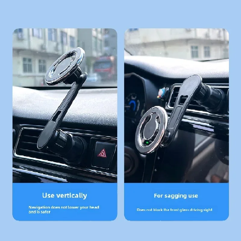 Magnetic Car Phone Holder Stand Magnet Cell Mobile Support Mount GPS Bracket in Car for Macsafe IPhone 16 15 14 Samsung Xiaomi