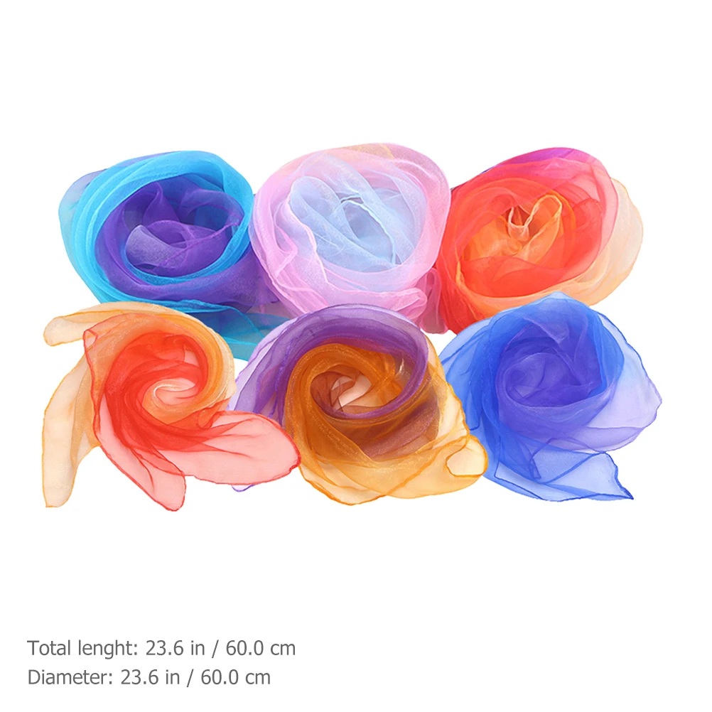 

12pcs Chiffon Scarves Skin-Friendly Sweet Design Performance Dance Play Scarves For Stage Party Decor