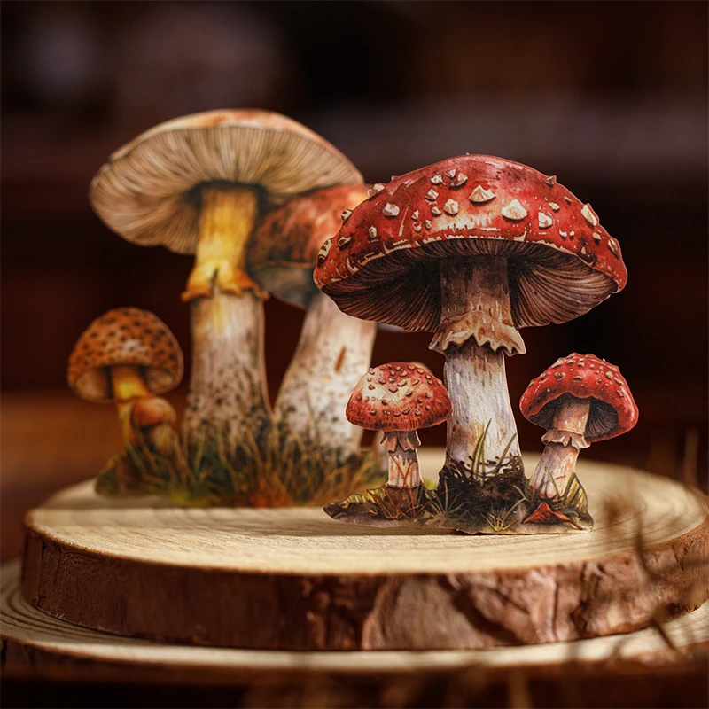 

JIANQI, 25 листов, наклейка с образцом гриба, мусорный журнал, украшение для коллажа, скрапбукинг, дневник, милая наклейка