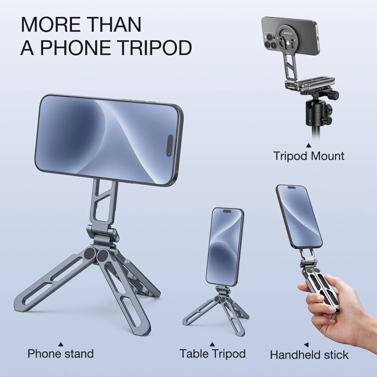 

MG-05 PLUS Arca-Swiss Phone Mount - Aircraft Aluminum Alloy Base w/ Tri-Fold Legs & Magsafe N52 Magnet System