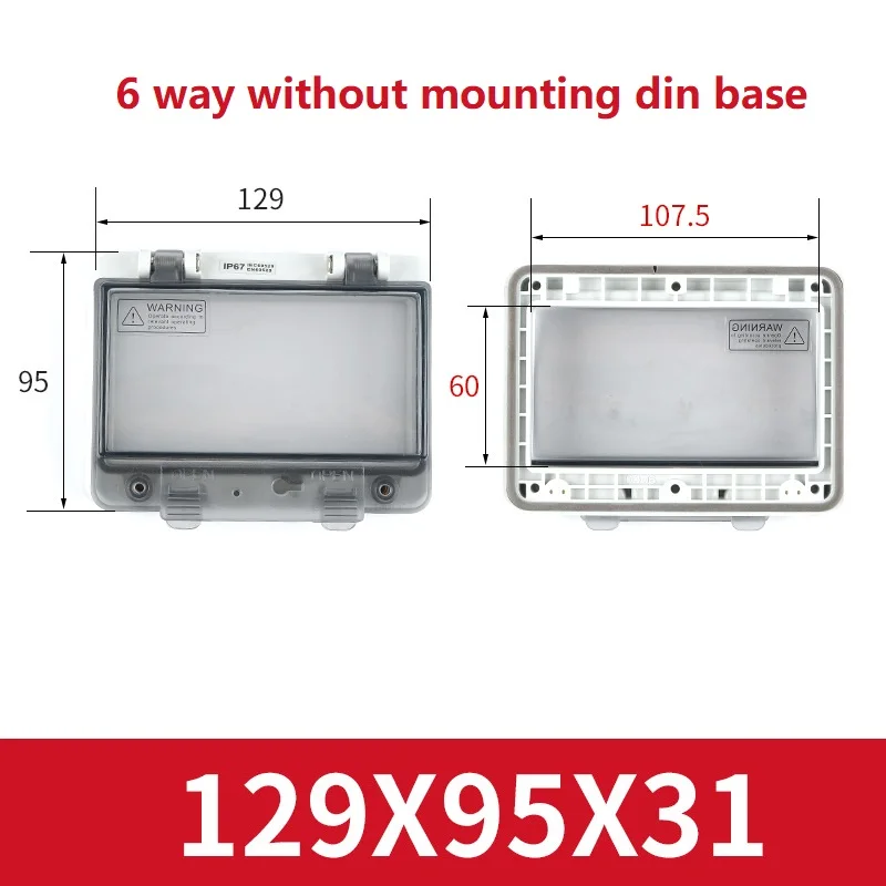 Waterdichte transparante raamafdekking IP67 ABS-kunststof voor buiten Juction Box Beschermende knopschakelaar zonder montage Din-basis