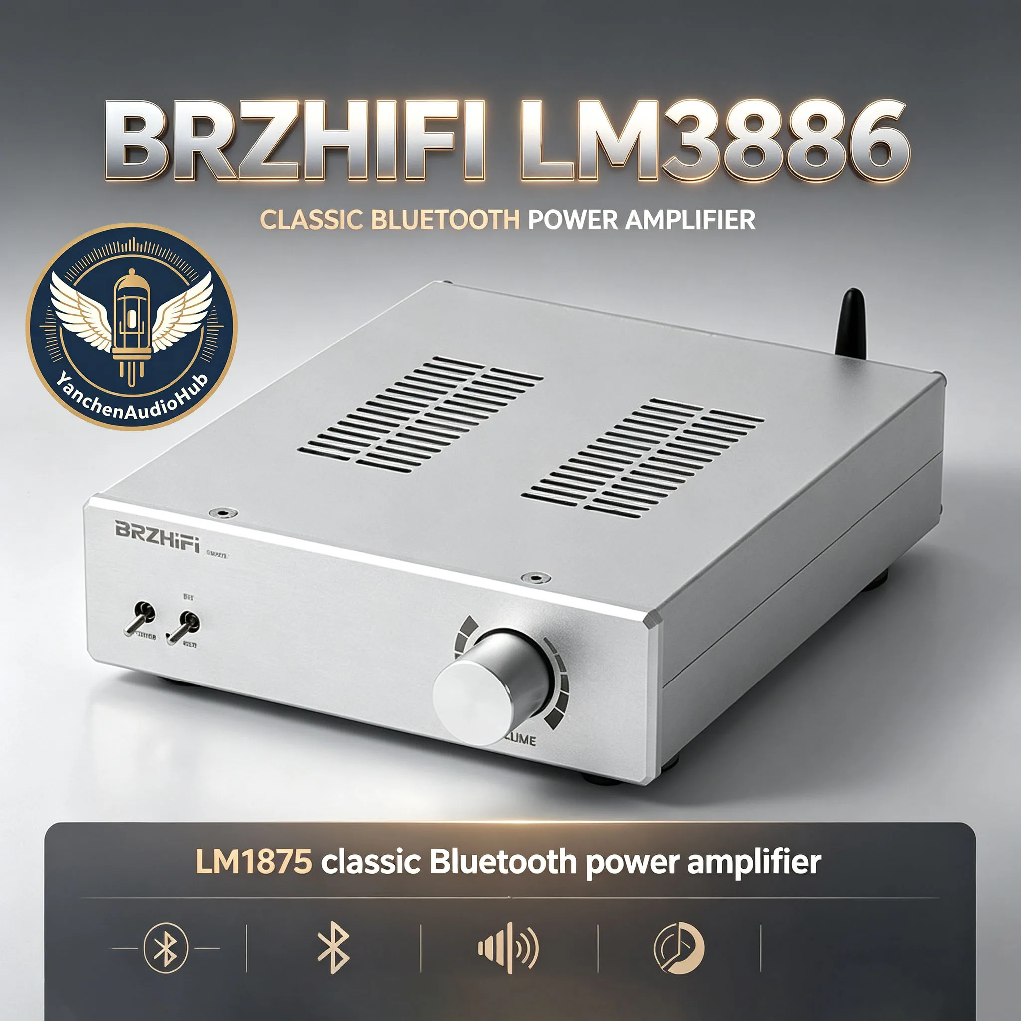 CHN 2027 new BRZHIFI LM3886 handed down classic LM1875 home high-fidelity power amplifier Bluetooth 5.0