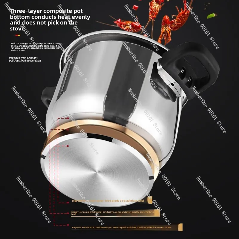 316 stainless steel thickened explosion-proof pressure cooker