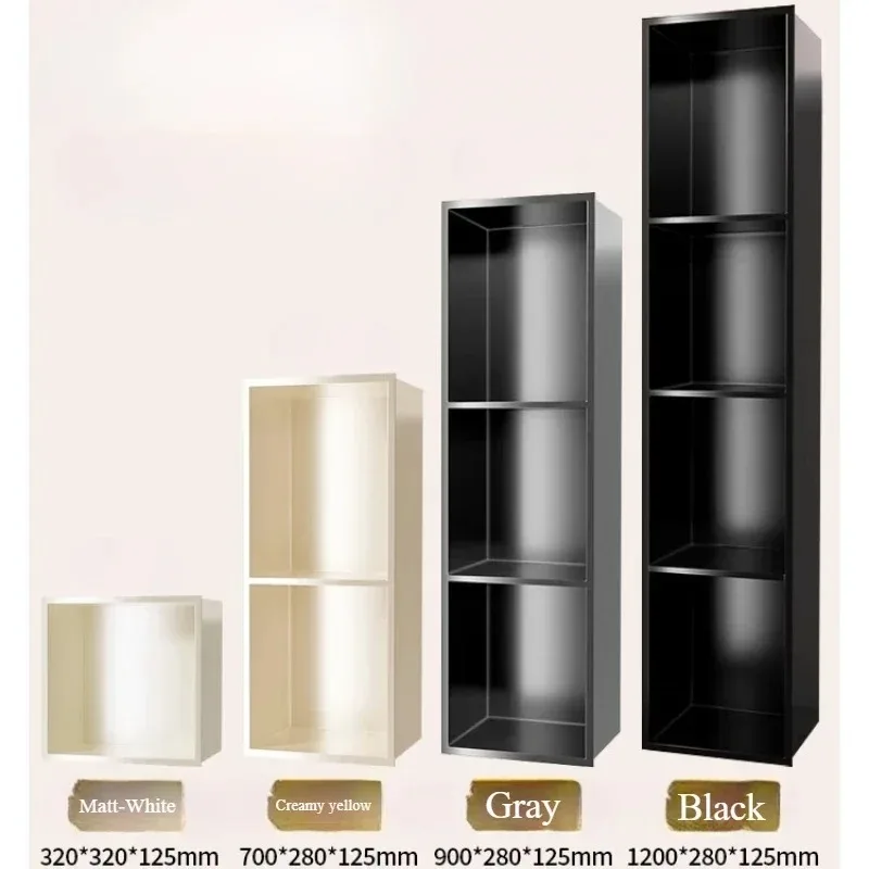 جدار الحمام المتخصصة رف معدني الفولاذ المقاوم للصدأ 1-4 شبكات مقاوم للماء غير قابل للصدأ سهلة التنظيف مصباح ليد الحمام المدمج في المرحاض