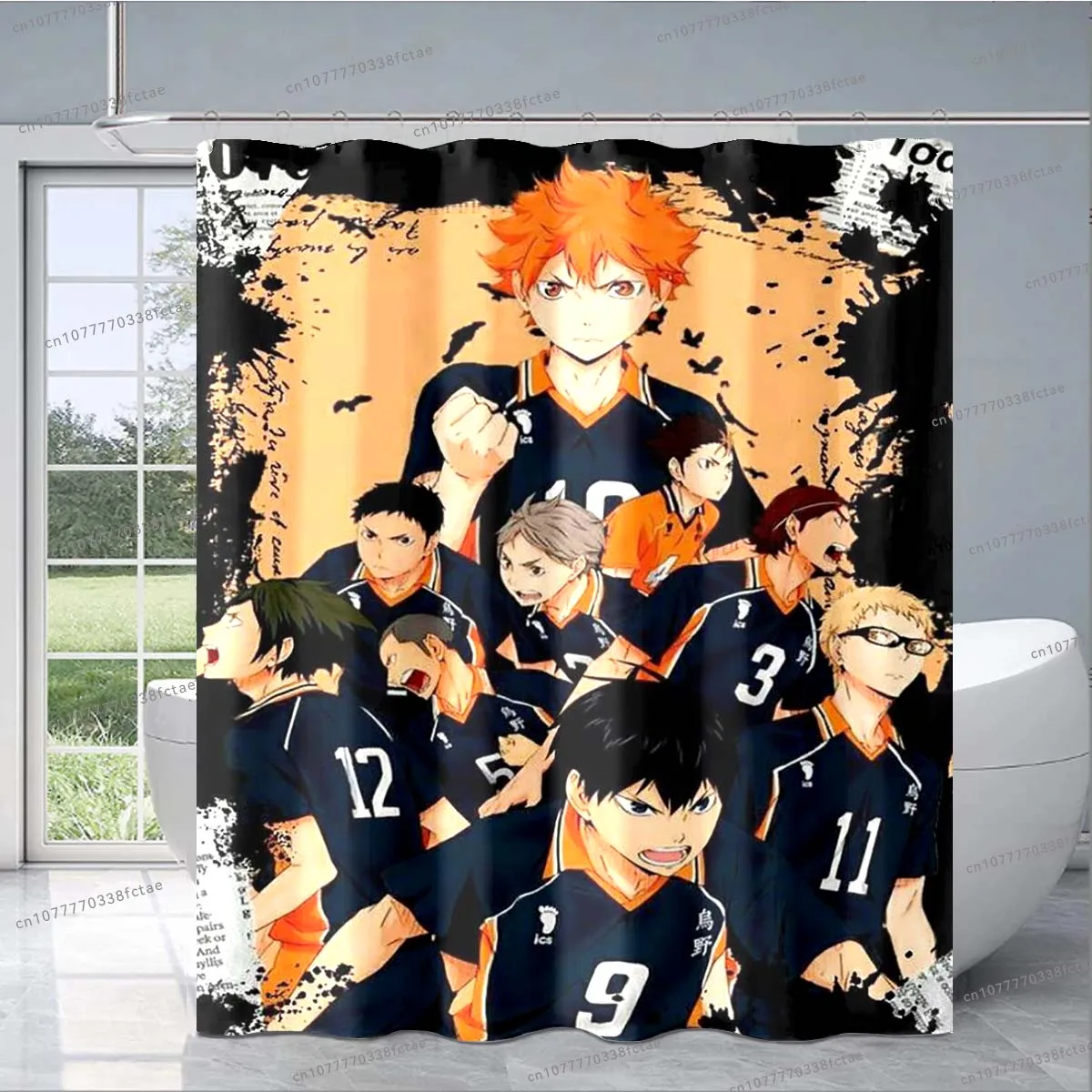 3D Anime Haikyuu Cartoon Volleyball Shower Curtain for Adults and Children Bathroom Decoration Shower Curtain Birthday Gift