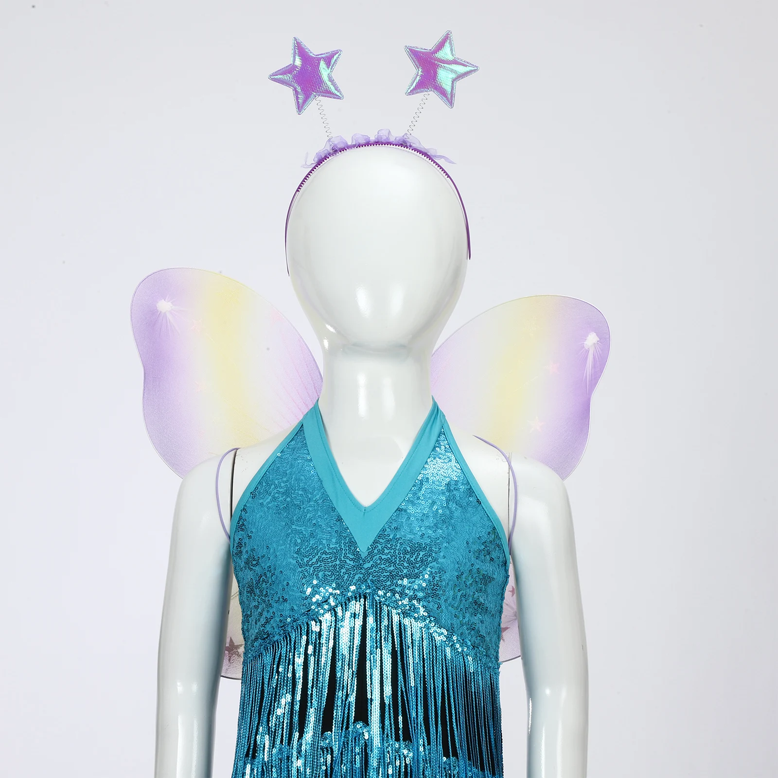 Butterfly Wings Fairy Elf Ear Women's Girls Princess Halloween Cosplay Elf Wings Fantasy Butterfly Wing Cosplay Accessory Set