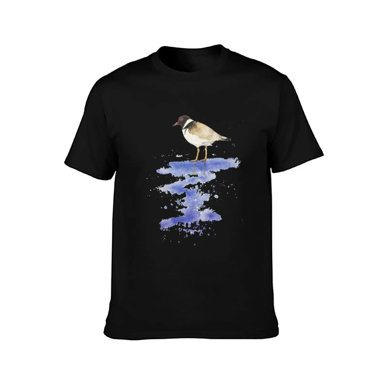 Hooded Plover T-Shirt, Summer Casual Cotton Tee, Oversized Streetwear Tops, Vintage Graphic Print, Loose Fit Short Sleeve