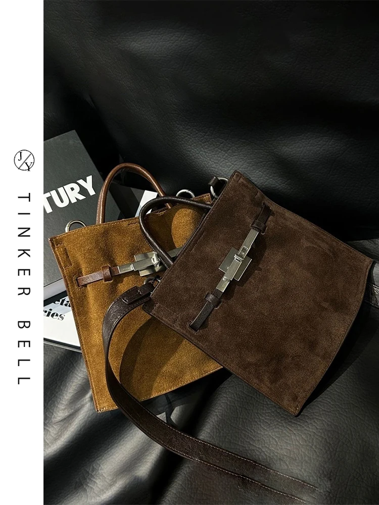 

Осень-зима, винтажная матовая женская сумка, новинка 2025, вертикальная универсальная сумка через плечо Lo Bule на одно плечо