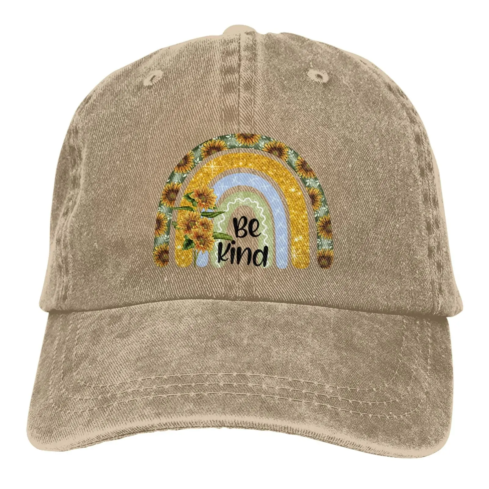 

Be Kind Sunflower Baseball Cap Golf Dad Denim Hat Washed Cotton Fashion Cap Unisex Adjustable Outdoor Sports