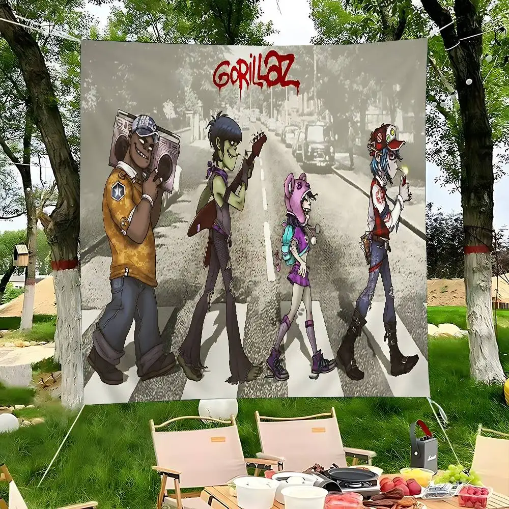 1 Stück Musik-Banner im G-gorillaz-Stil, INS-Style Outdoor-Party-Dekoration, Atmosphäre-Flagge
