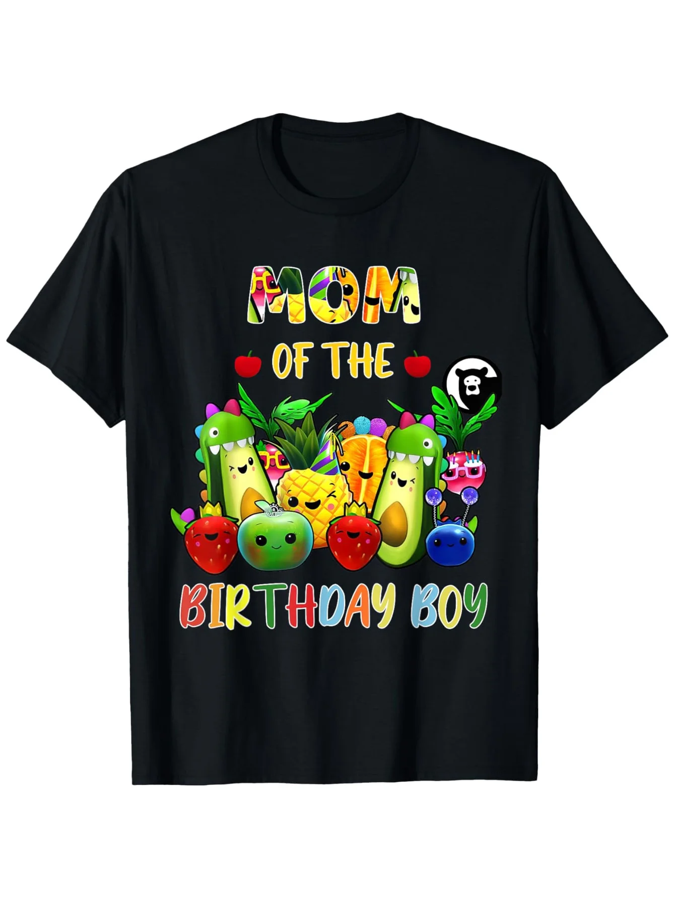 Leuk grafisch T-shirt voor verjaardagsjongens - Kleurrijk fruit- en groenteontwerp Casual ronde hals met korte mouwen Machinewasbaar - Moederdag, Vaderdag, St. Patrick's Day, Pasen, Kerstcadeau voor familie en vrienden