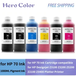 1000ML Pigment Ink Compatible for HP 70 Ink Cartridge Compatible for HP Designjet Z3100 Z3200 Z5200 Z2100 Z5400 Plotter Printer