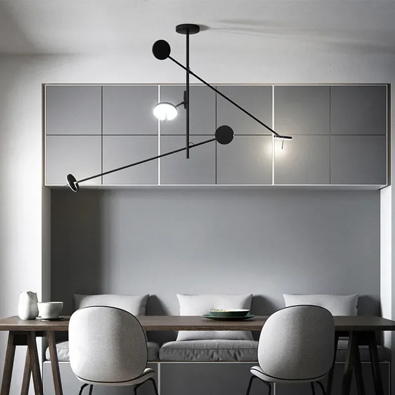 Nordic Designer Led Ceiling Chandelier for Restaurant Coffee Table Room Desks Black Pendant Light Home Decor Lamp Lustre Fixture