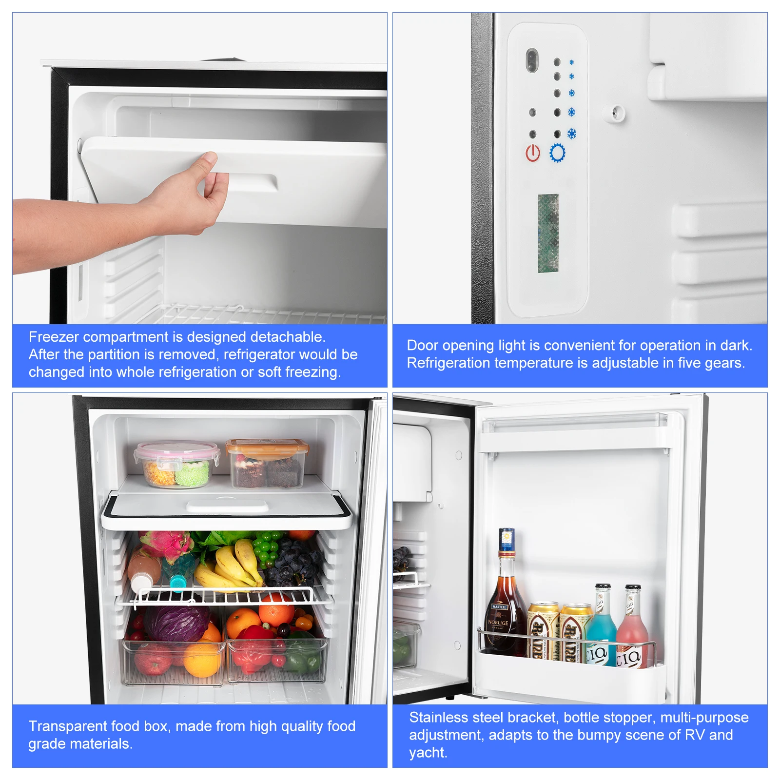 Professionally Supply 40-100l Multiple Color Home Single Door Upright Free Standing Fridge Freezer