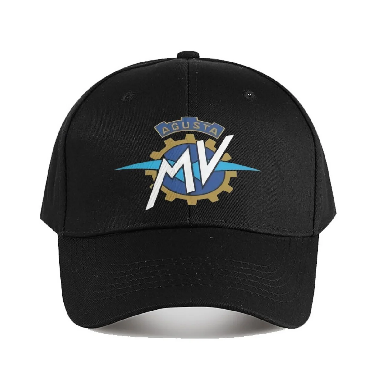 MV Agusta Vintage Motorcycle Dad Hat  Black Polyester Baseball Cap with Logo Travel Gift for Men & Women Casual Headwear