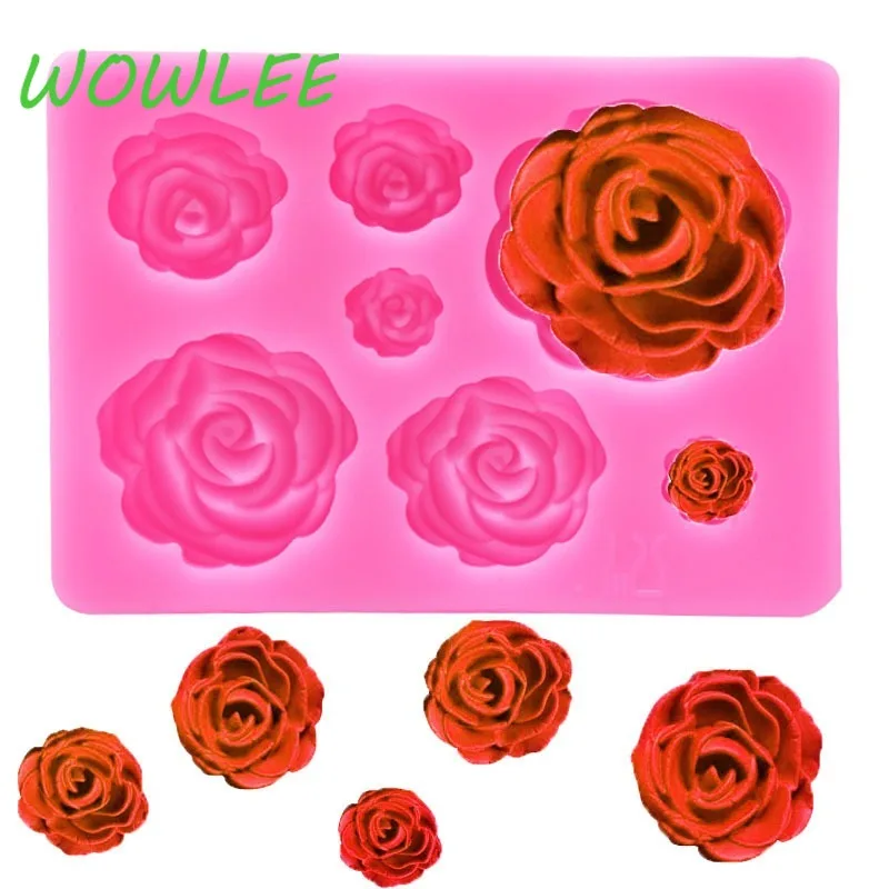 

Rose Flower Silicone Molds, Wedding Cupcake Topper, Fondant Cake Decorating Tools, Sugarcraft Candy Clay, Chocolate Moulds