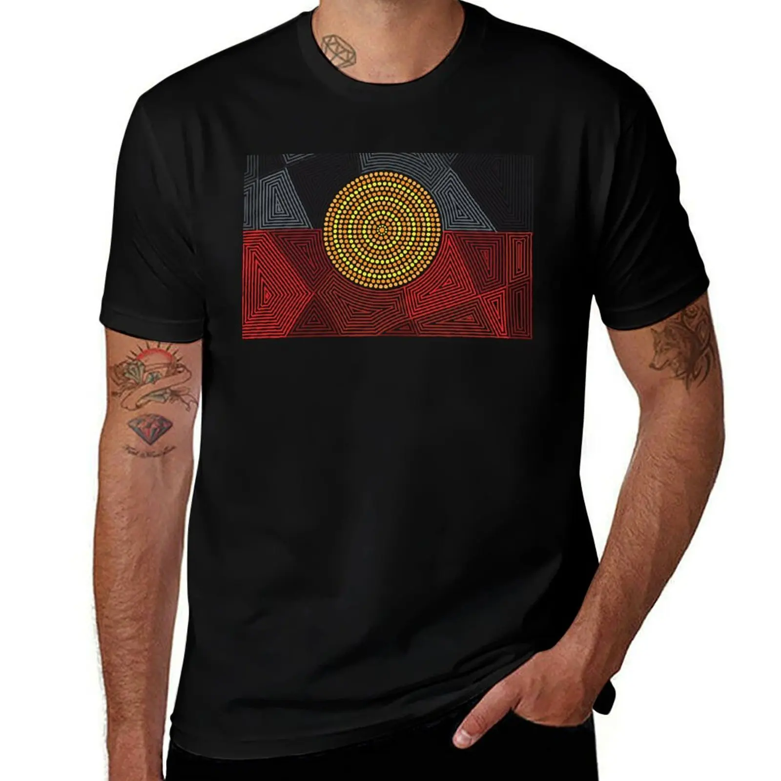 Exclusive Indigenous Aboriginal Australia Design T-Shirt Holiday Party Tee Shirt T-Shirt