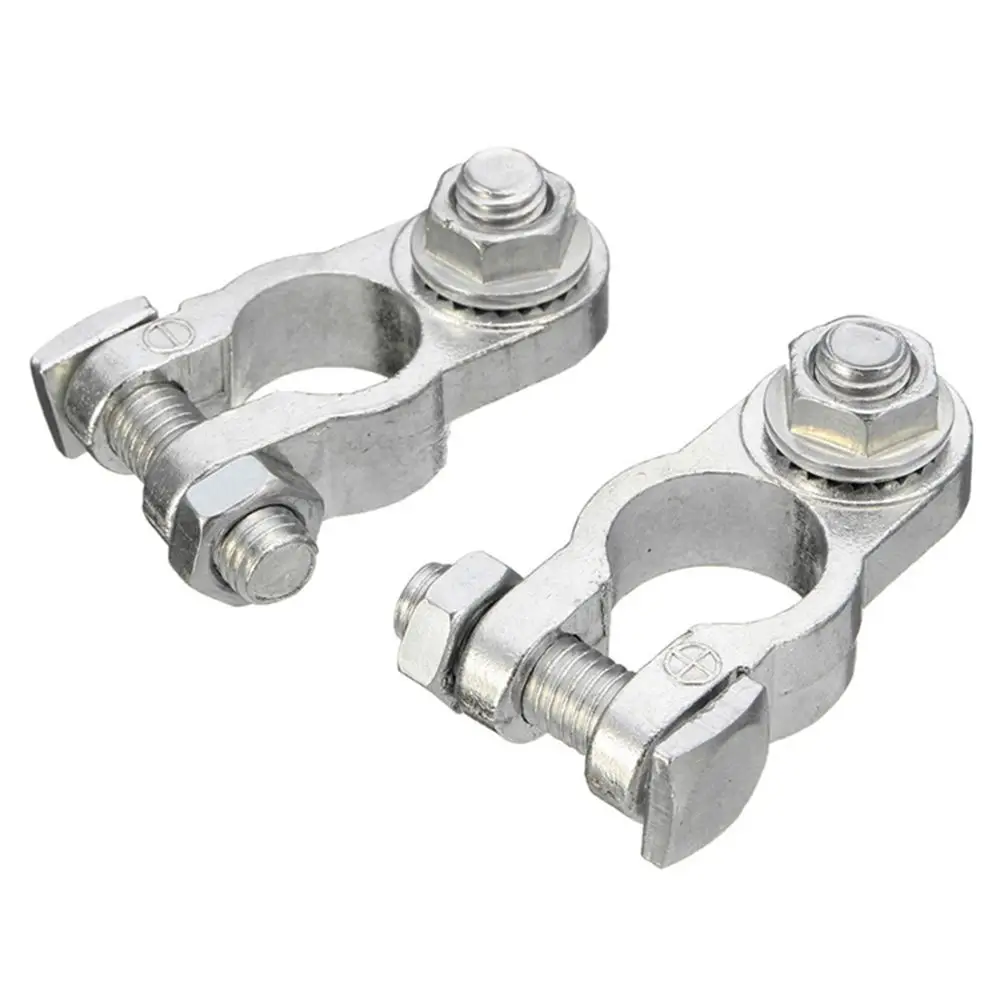 1Pair Battery Terminal Clamps Aluminum Alloy Car Battery Joint Clip Positive Negative Electrode Clip Copper  Conductive Caps