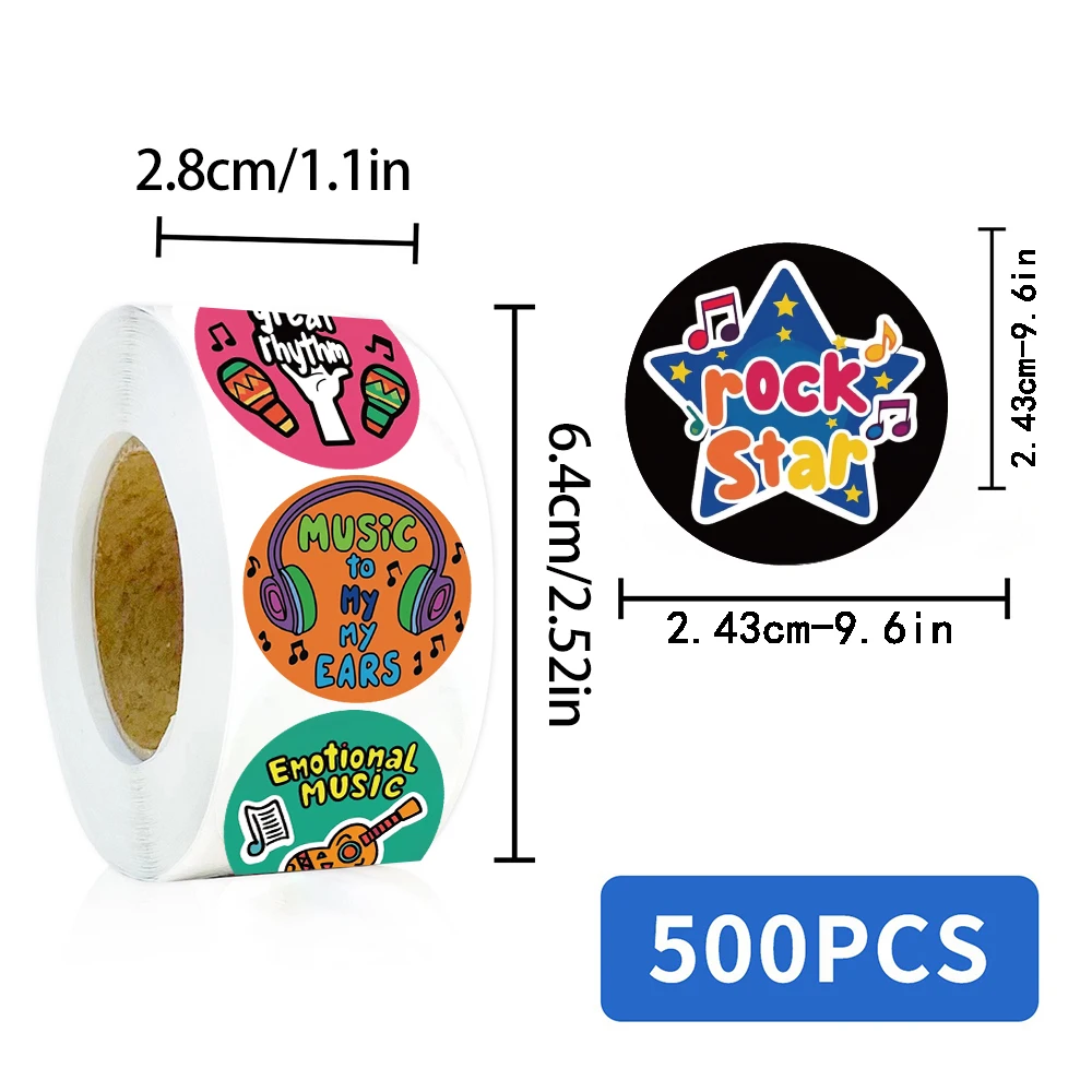 500PCS Musical Instrument Theme Paint Sticker Skateboard Phone Art Bicycle Funny Drawing Landscape Coffee Bar Home Stickers ﻿