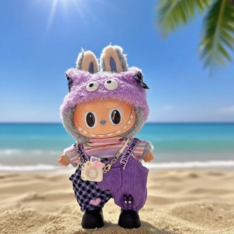 

Одежда для Labubu, милый 17 см LBB кулон, плюшевая хлопковая игрушка, костюм «сделай сам», комплект футболок, спецодежда с животными, рождественский подарок