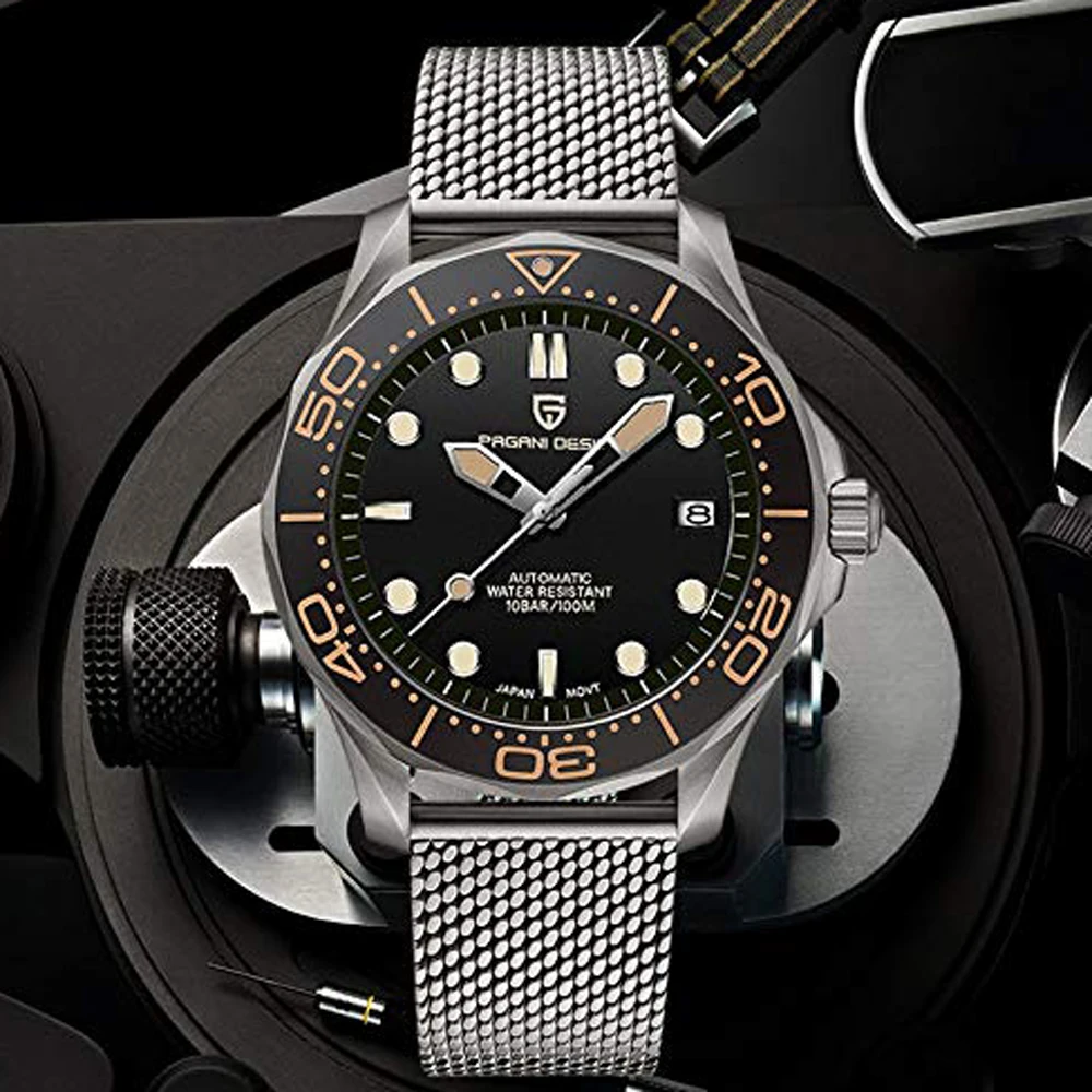 PAGANI تصميم موضة ساعة رجالي ساعات أوتوماتيكية للرجل العلامة التجارية الفاخرة الميكانيكية رجالي ساعات المعصم الياقوت مرآة الساعات