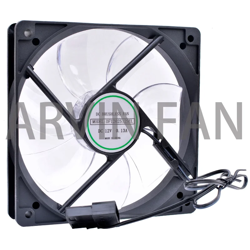 LED White light DF1202512SEL 12cm 12025 120x120x25mm 120mm DC12V 0.13A Ultra-quiet Cooling Fan CPU Power Computer Case