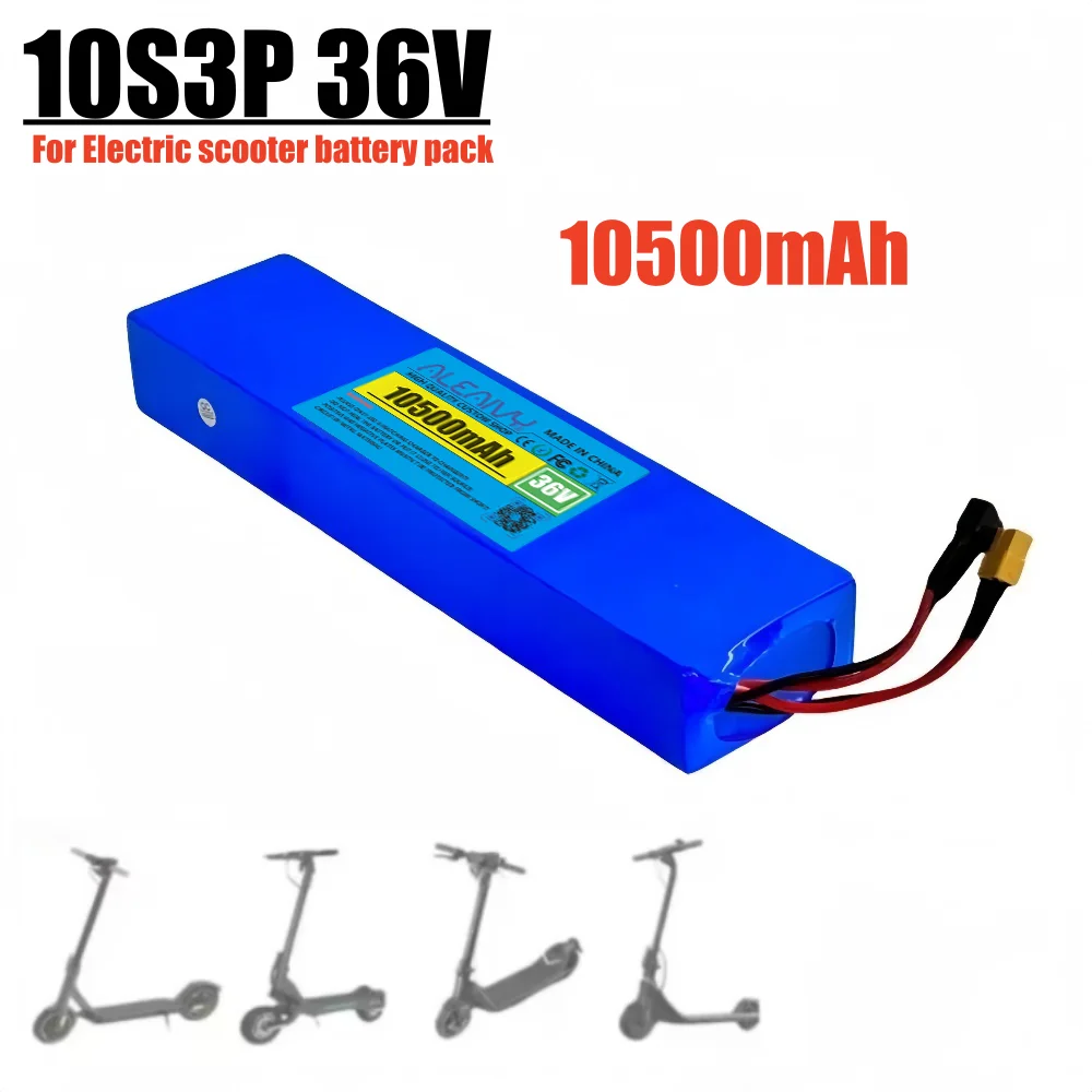 

New 36V 10500mAh 18650 Rechargeable Lithium Battery Pack 10S3P 500W with Built-in BMS for KUGOO S1 S2 S3 Electric Scooters