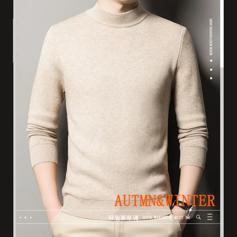 Suéter masculino de malha de alta qualidade, pulôveres de qualidade, casual, retrô, quente, inverno, decote em v, roupa inferior para homens de negócios