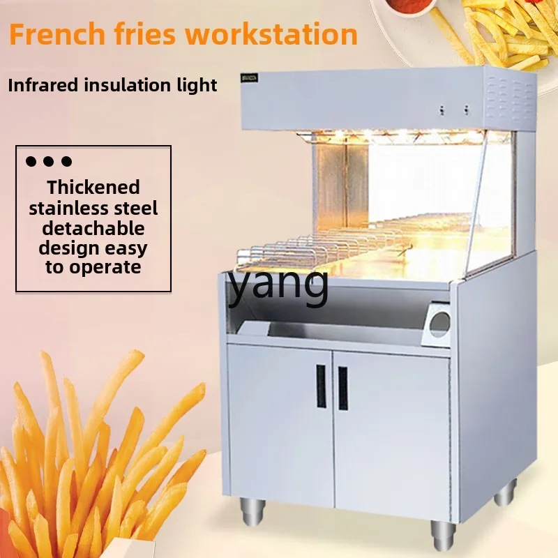 LH Vertical French Fries Workstation Commercial French Fries Insulation Cabinet Thickened Stainless Steel Workbench