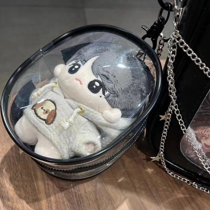 Small Doll Storage Bag Outdoor Doll Bag Waterproof Portable Carrying Case PVC Clear Doll Display Bag