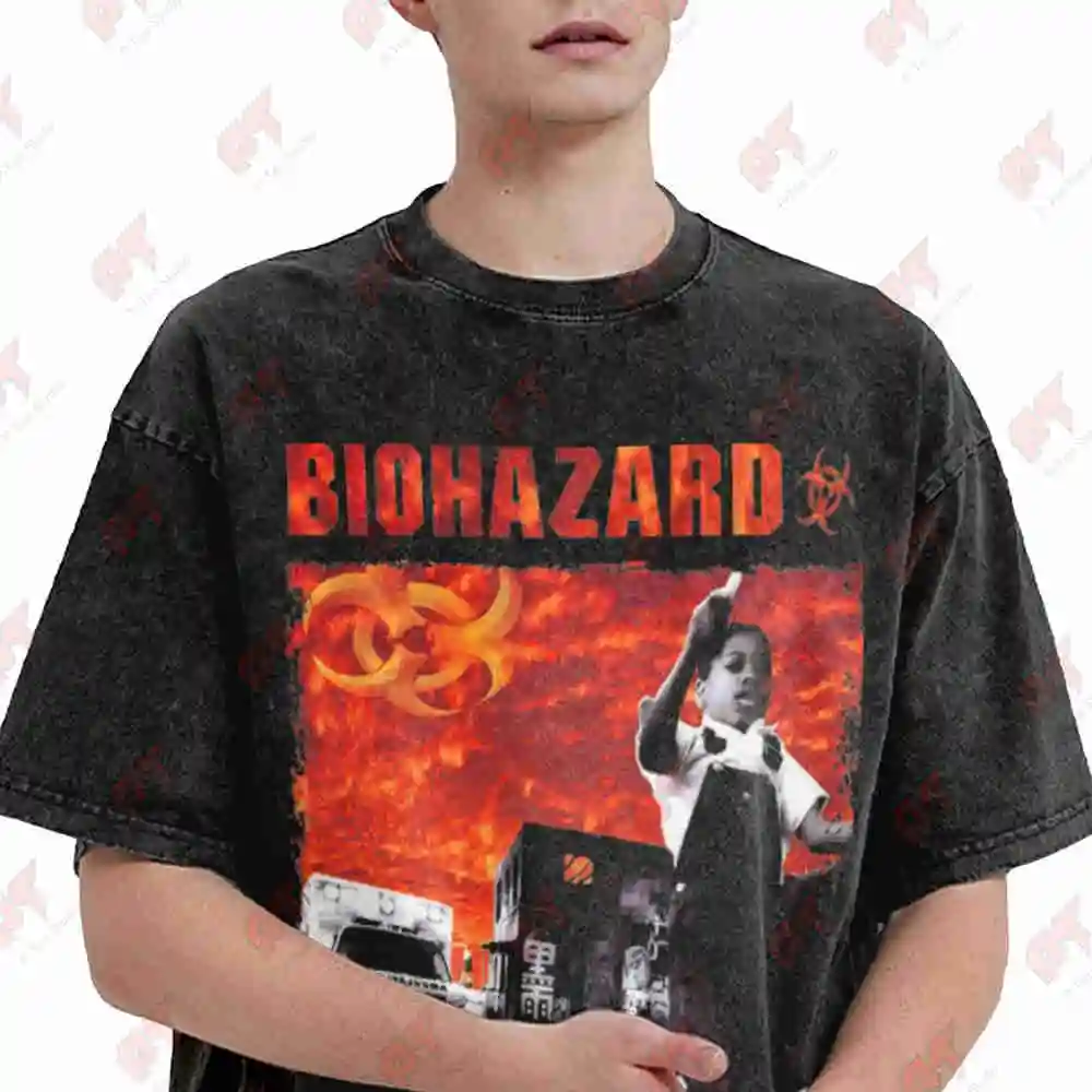 Biohazard Urban Discipline Vintage Washed Tee Pure Cotton T-Shirt
