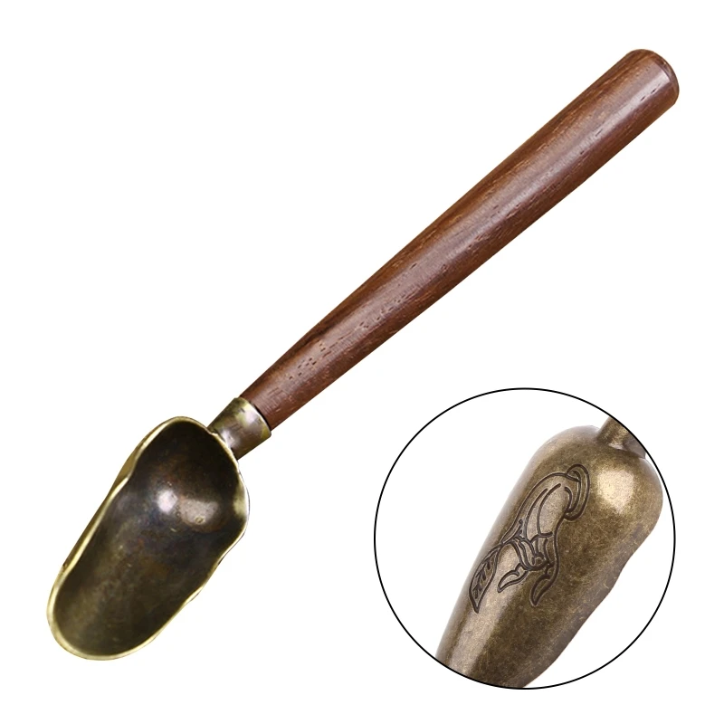 Cucchiaio da tè cinese cucchiaio da tè in rame cucchiaio foglie di tè supporto per choser accessori per tè Kung Fu cinese di alta qualità strumento per il tè
