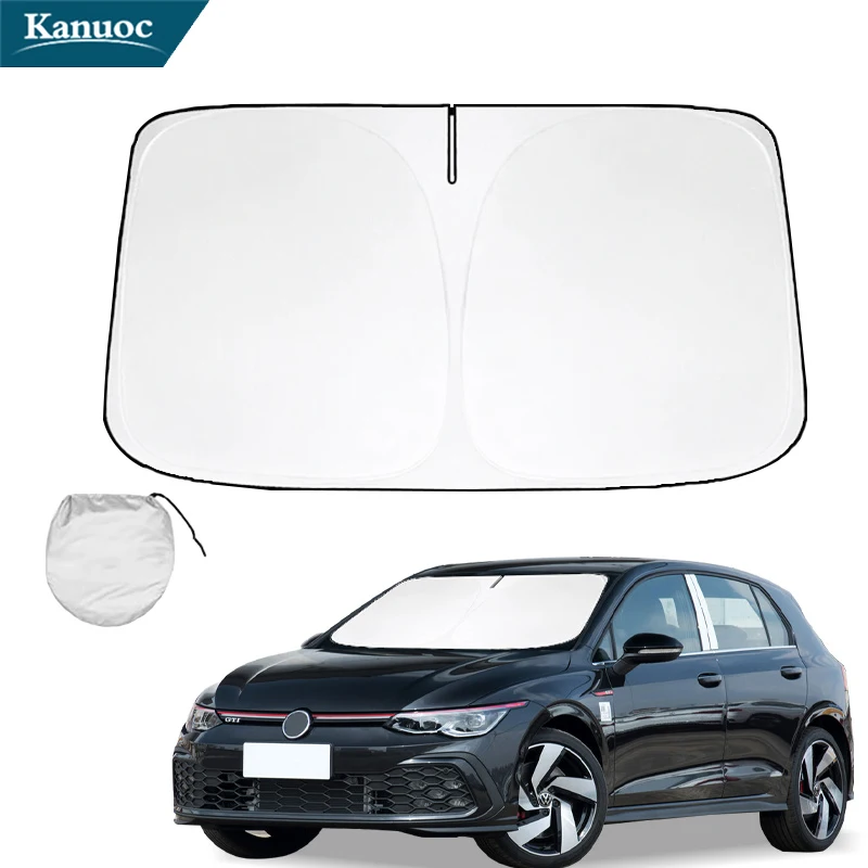 For VW Volkswagen Golf MK5 5 V GTI 2004-2009 Silver Car Sunshade Summer Sunshade Foldable Storage Car Front Windshie