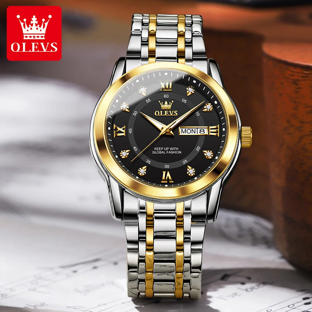 OELVS 5513 Quartz Watches Top Brand Original Wristwatch Waterproof Stainless Steel Scratch-Resistant Mirror Watch For Man Woman
