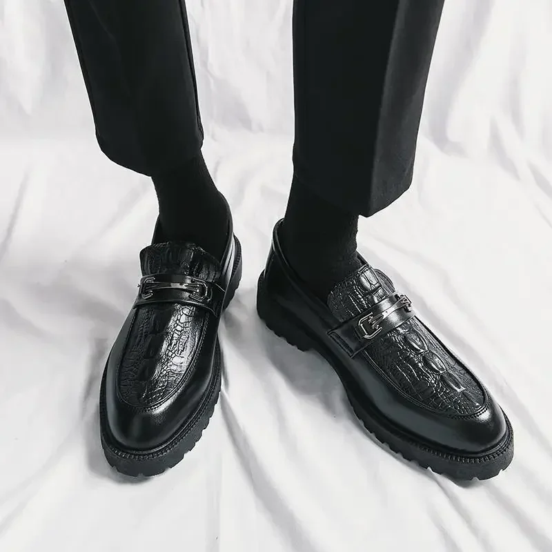 Suit Men's Shoes Party British Business Dress Casual Small Leather Shoes Men's Bridegroom Wedding Black