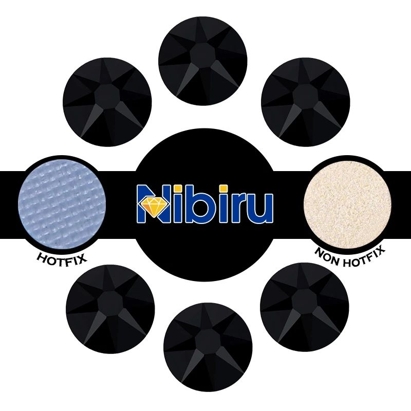 Nibiru 2088 Schwarz-Weiße Nicht-Hotfix- & Hotfix-Strasssteine, Flache Rückseite, Hochwertige Kristallsteine für Kleidung, Handwerk, DIY-Dekoration – Detail 8