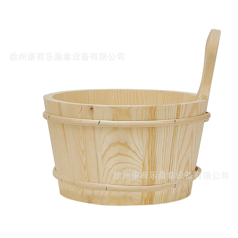 HYS single ear four liters sweat sauna bucket wooden barrel wooden spoon hourglass thermometer luxury accessories tools